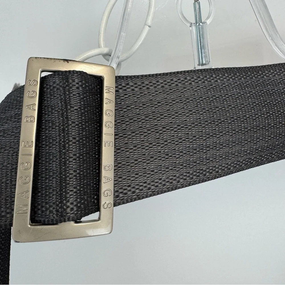 Maggie Bags Recycled Woven Seatbelt Shoulder‎ Bag Black/Deep Plum